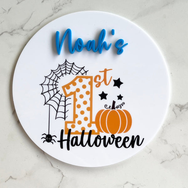 My First Halloween 3D Baby's Personalised plaque sign