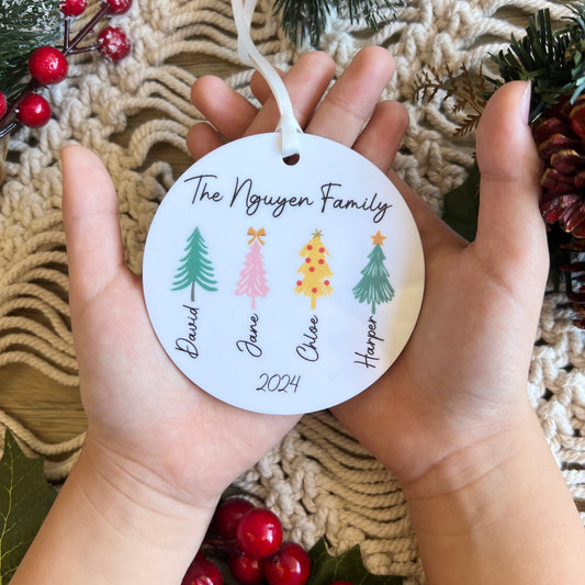 Family Christmas tree ornament personalised | Family Keepsake ornament | Christmas Gift | acrylic ornament | Christmas tree decor