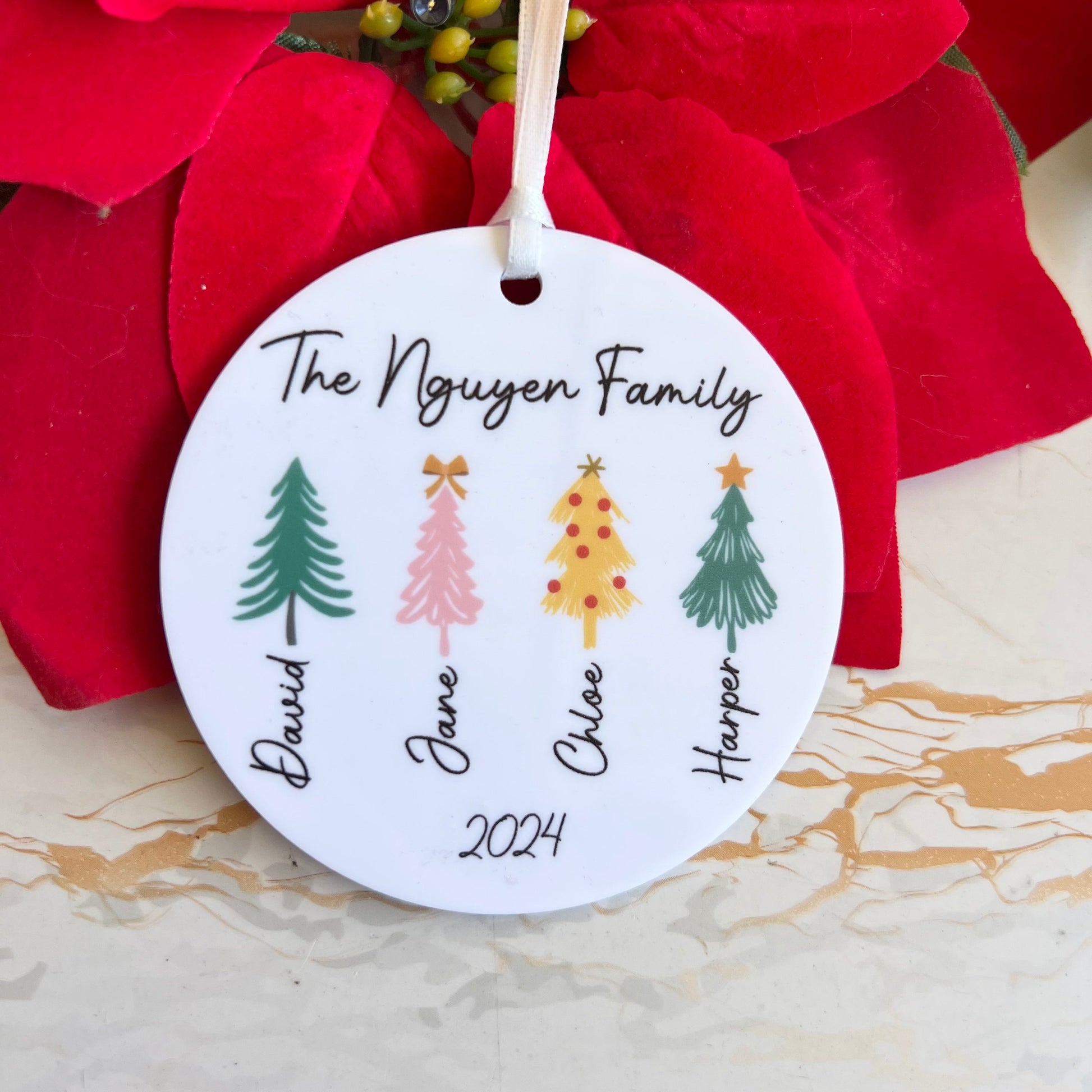 Family Christmas tree ornament personalised | Family Keepsake ornament | Christmas Gift | acrylic ornament | Christmas tree decor