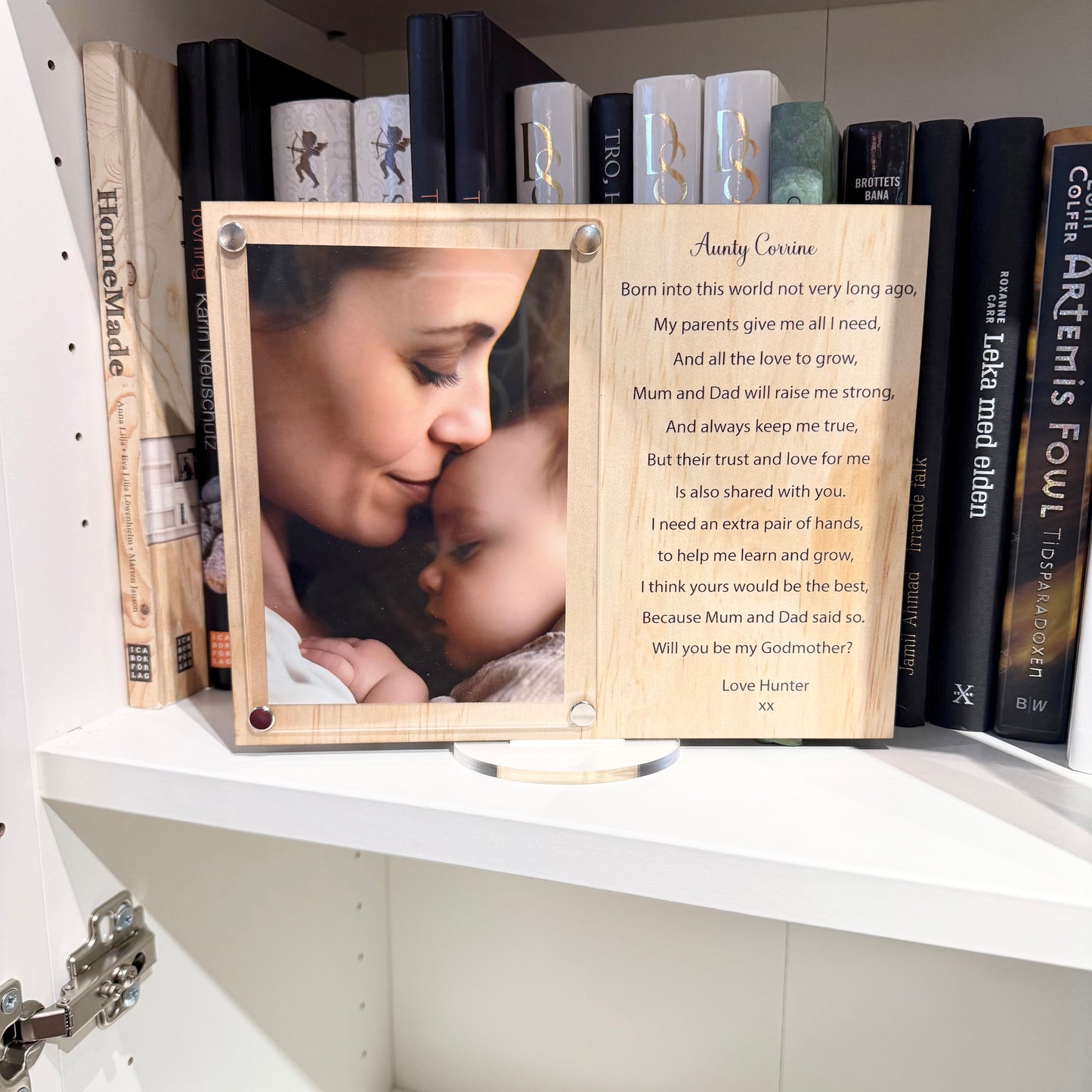 Will you be my Godmother wood and acrylic frame | Godfather | Godparents Personalised