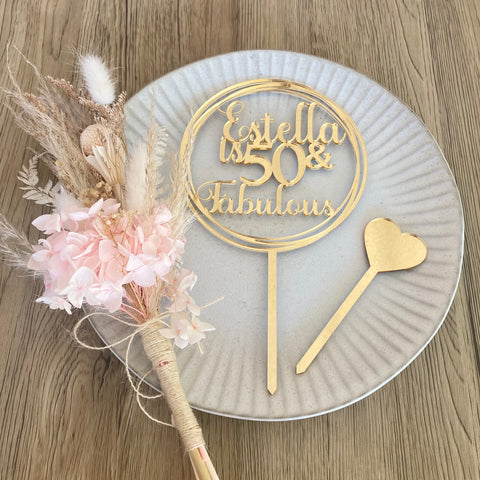 Personalised Birthday Round Cake Topper