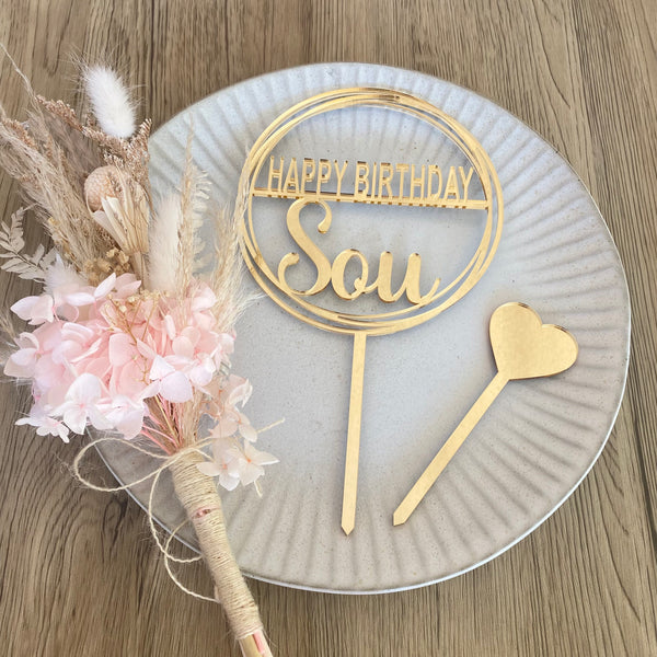 Personalised Birthday Round Cake Topper