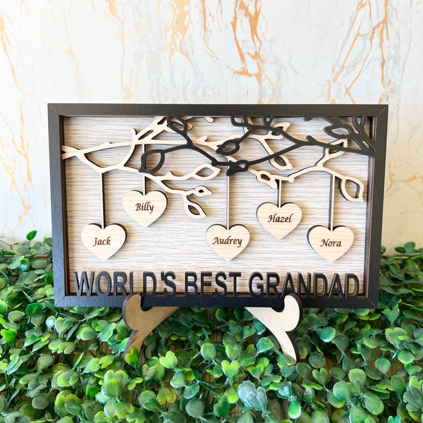 Personalised Black sign for grandpa | gifts for pop | Custom gift for grandpa | Fathers Day