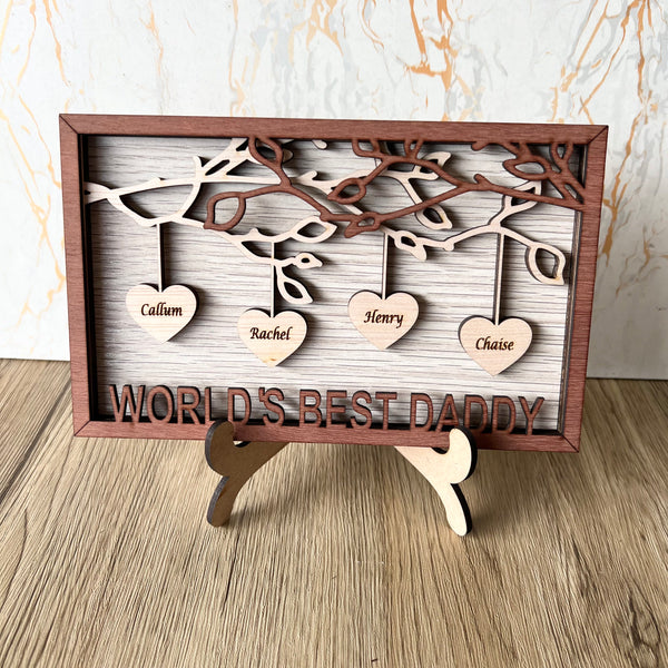 Personalised Wood heart sign for dad | gifts for daddy | Custom gift for dad | Fathers Day