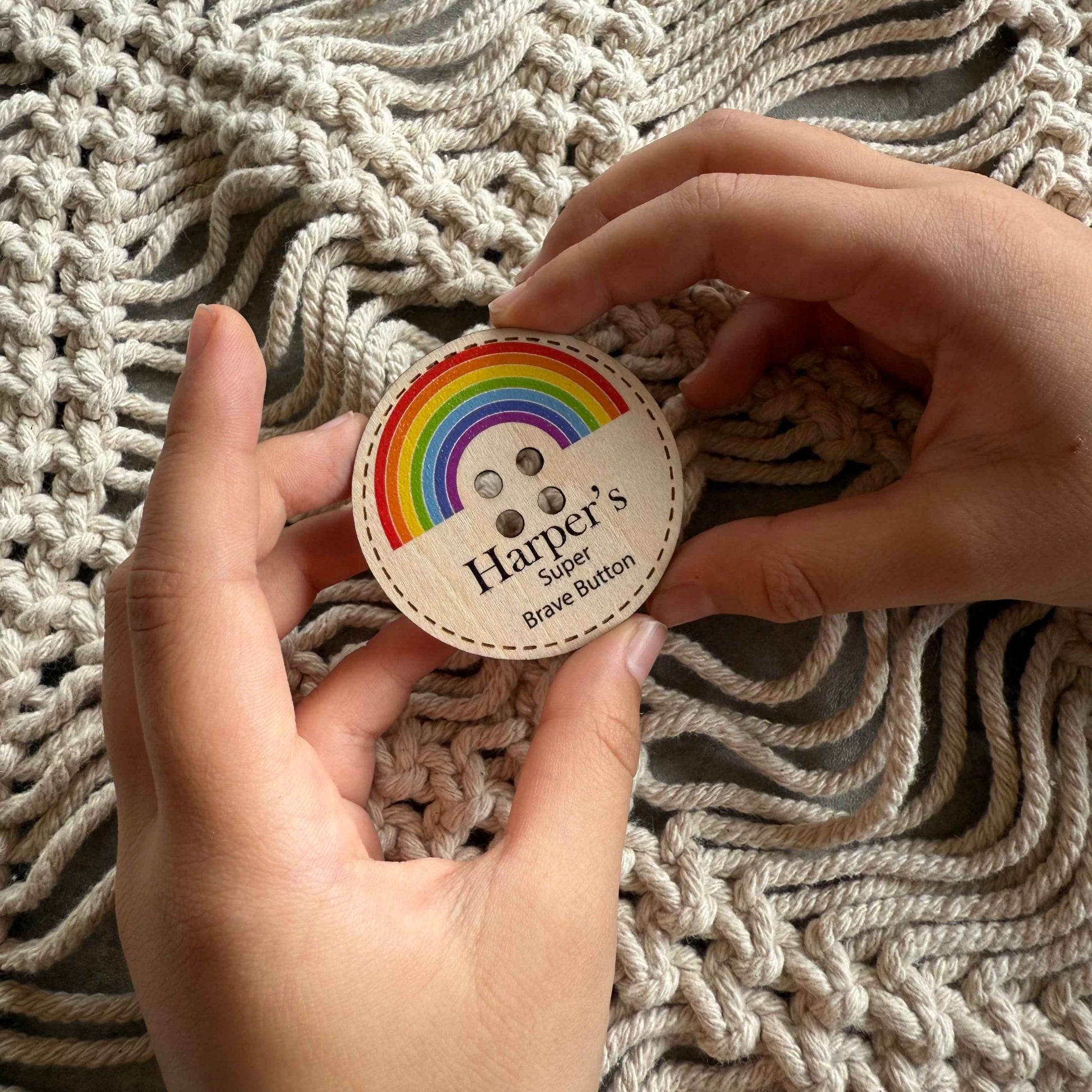 Worry Button Bravery Button for First Day of School | Wood Personalised | School Mi ...