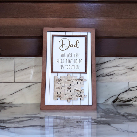 Personalised Dad frame Jigsaw wood frame Father's day gift