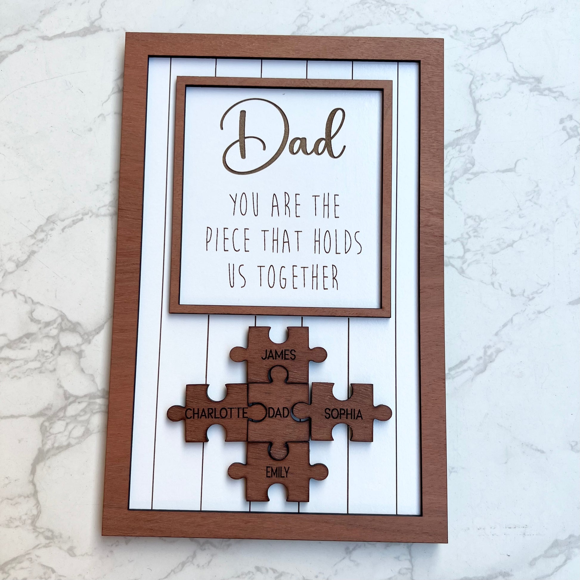 Personalised Dad frame Jigsaw wood frame Father's day gift