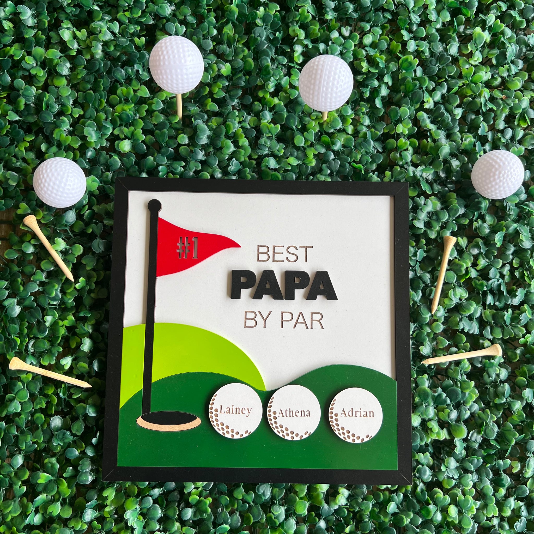 Best Grandpa by Par Personalised Golf sign frame |  Great gift idea for Grandpa