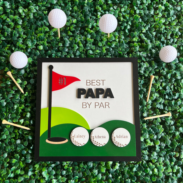 Best Grandpa by Par Personalised Golf sign frame |  Great gift idea for Grandpa