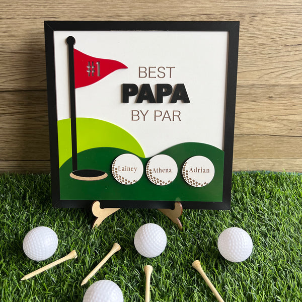 Best Grandpa by Par Personalised Golf sign frame |  Great gift idea for Grandpa