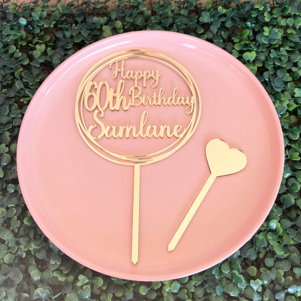 Personalised Birthday Round Cake Topper