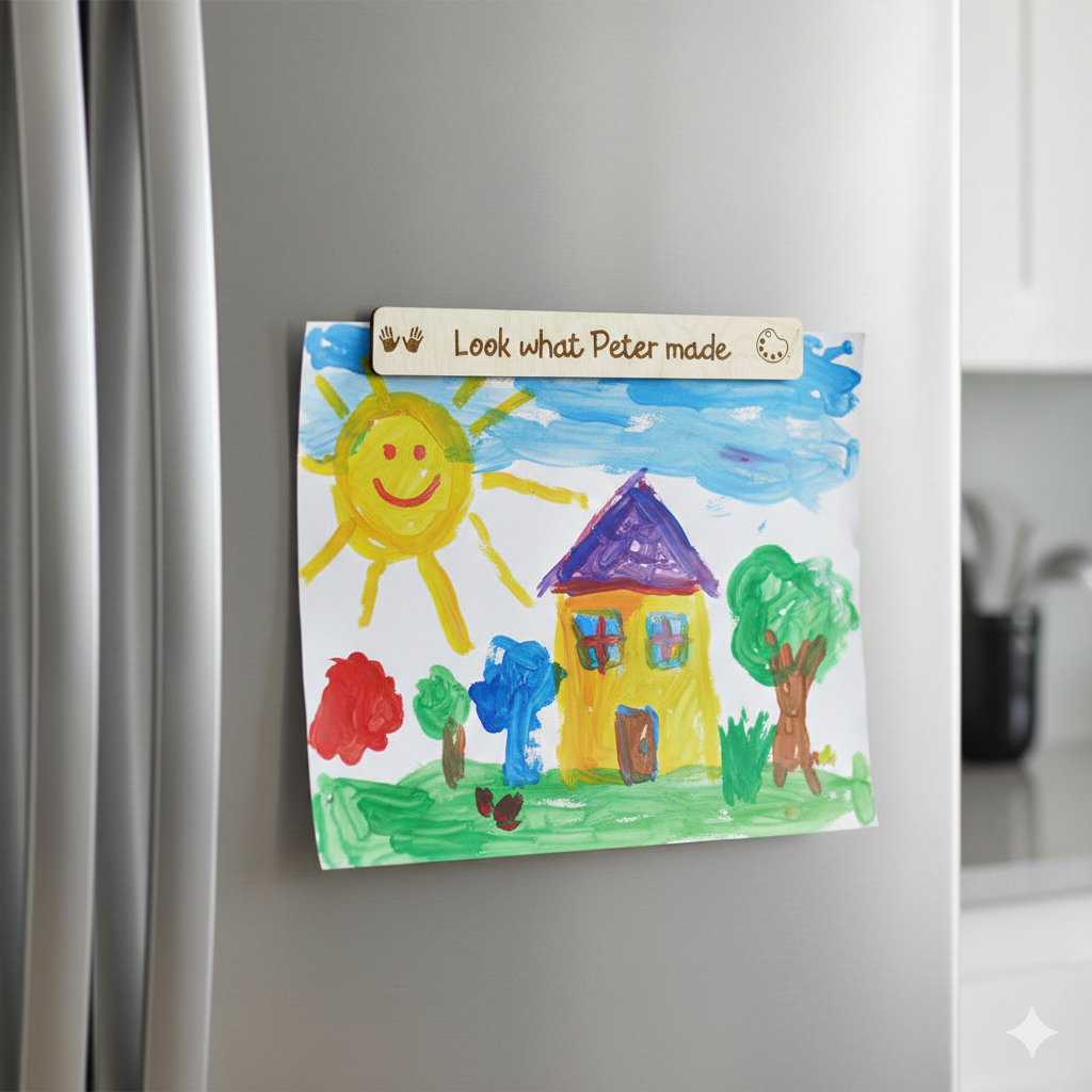 Kids Personalised Fridge Artwork Magnet Rectangle Look what I made