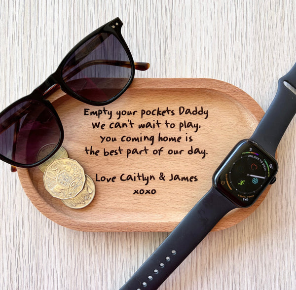 Personalised Bamboo Daddy's Key Tray | Wallet tray | Father's Day | gifts for dad | gifts for grandpa | Engraved | Custom