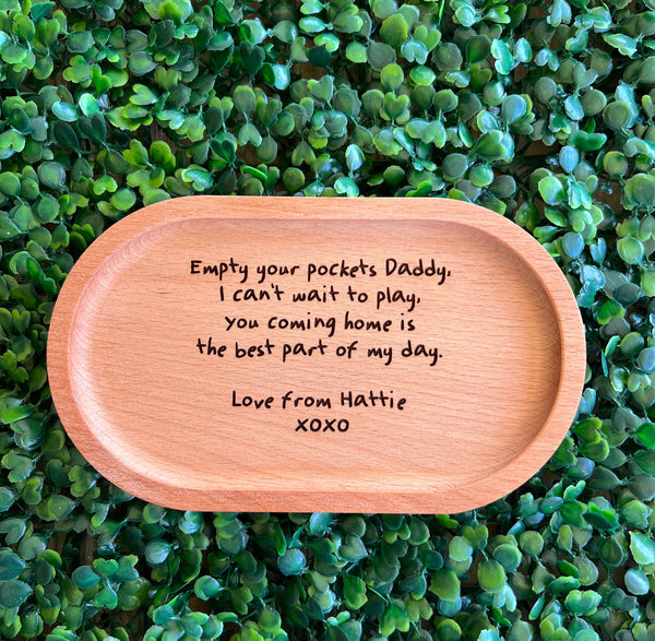 Personalised Bamboo Daddy's Key Tray | Wallet tray | Father's Day | gifts for dad | gifts for grandpa | Engraved | Custom