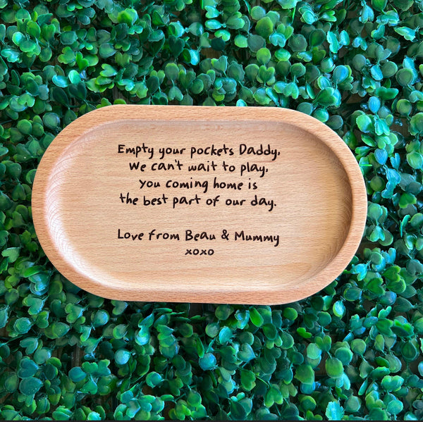 Personalised Bamboo Daddy's Key Tray | Wallet tray | Father's Day | gifts for dad | gifts for grandpa | Engraved | Custom