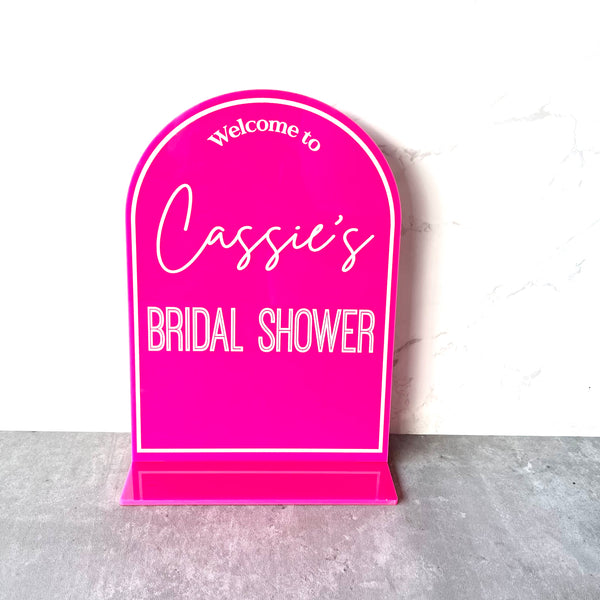 Bridal Shower Welcome Table Sign Acrylic Personalised