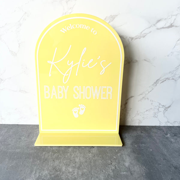 Baby Shower Welcome Table Sign Acrylic Personalised