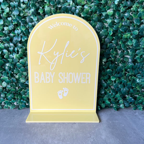 Baby Shower Welcome Table Sign Acrylic Personalised