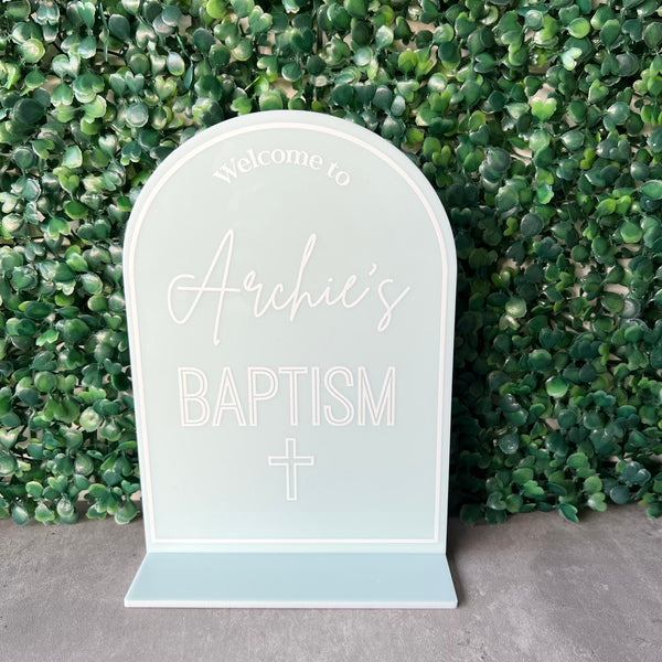 Baptism Welcome Table Sign Acrylic Personalised