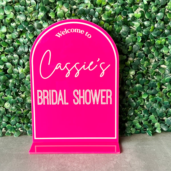 Bridal Shower Welcome Table Sign Acrylic Personalised