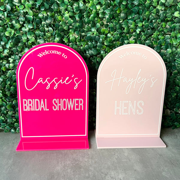 Hens Party Welcome Table Sign Acrylic Personalised