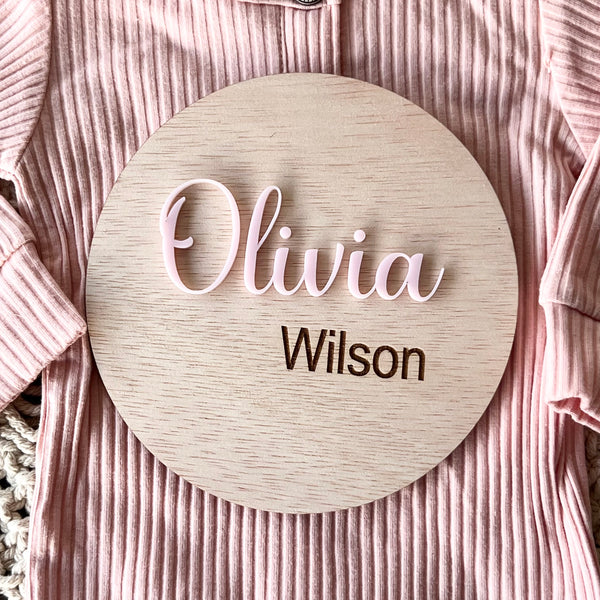 Birth Name Plaque Announcement | Photo Prop | Nursery decoration