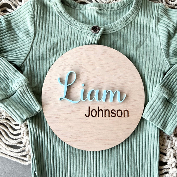 Birth Name Plaque Announcement | Photo Prop | Nursery decoration