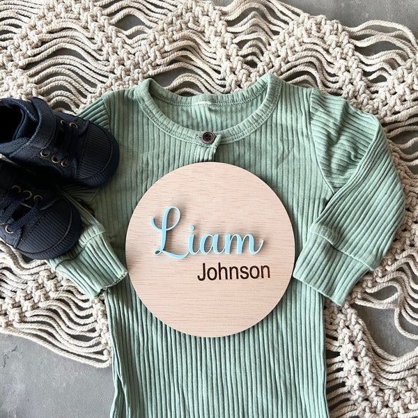 Birth Name Plaque Announcement | Photo Prop | Nursery decoration