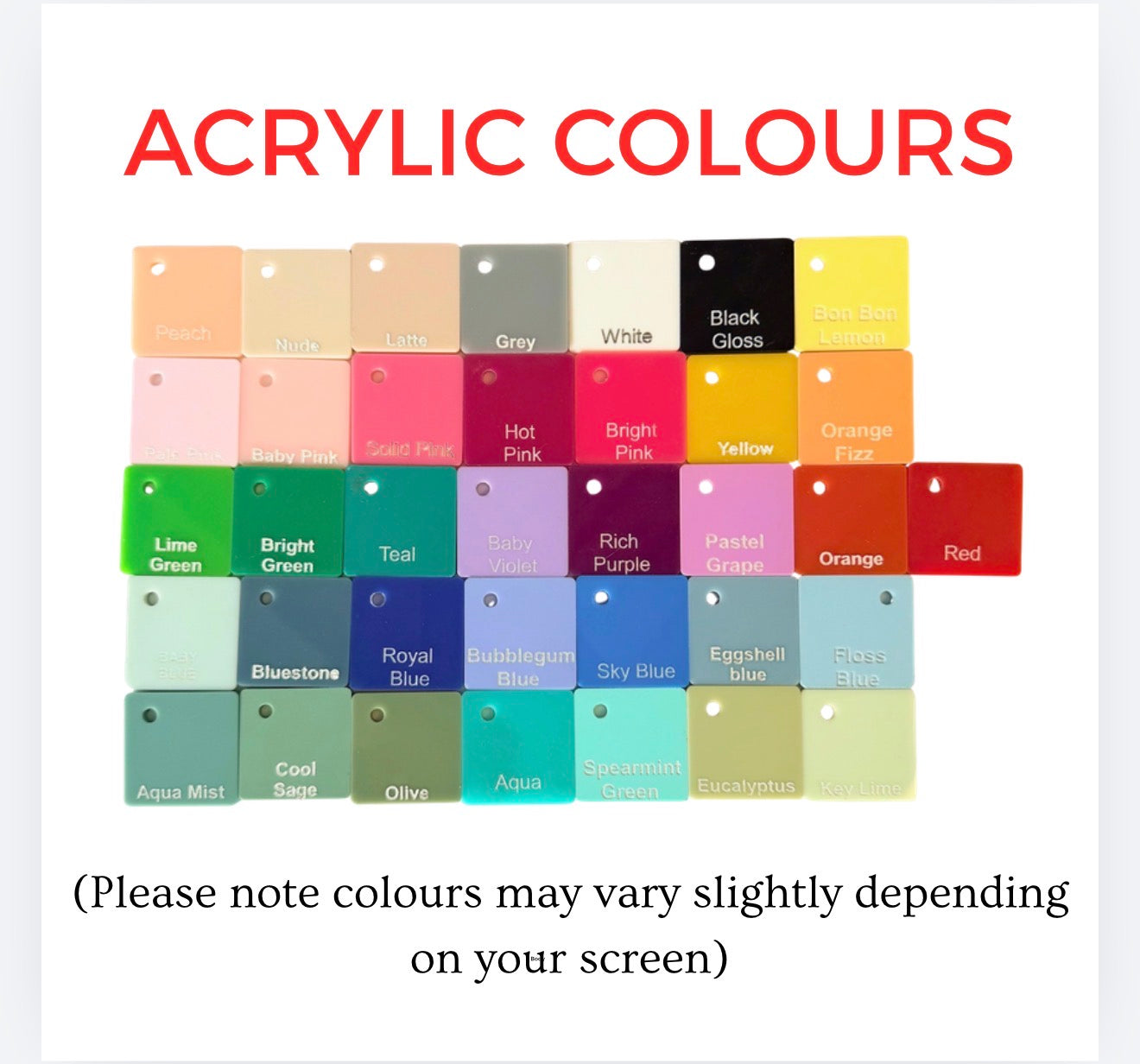 Personalised Round coloured Acrylic Favour Tags – Custom Gift & Candle Tags