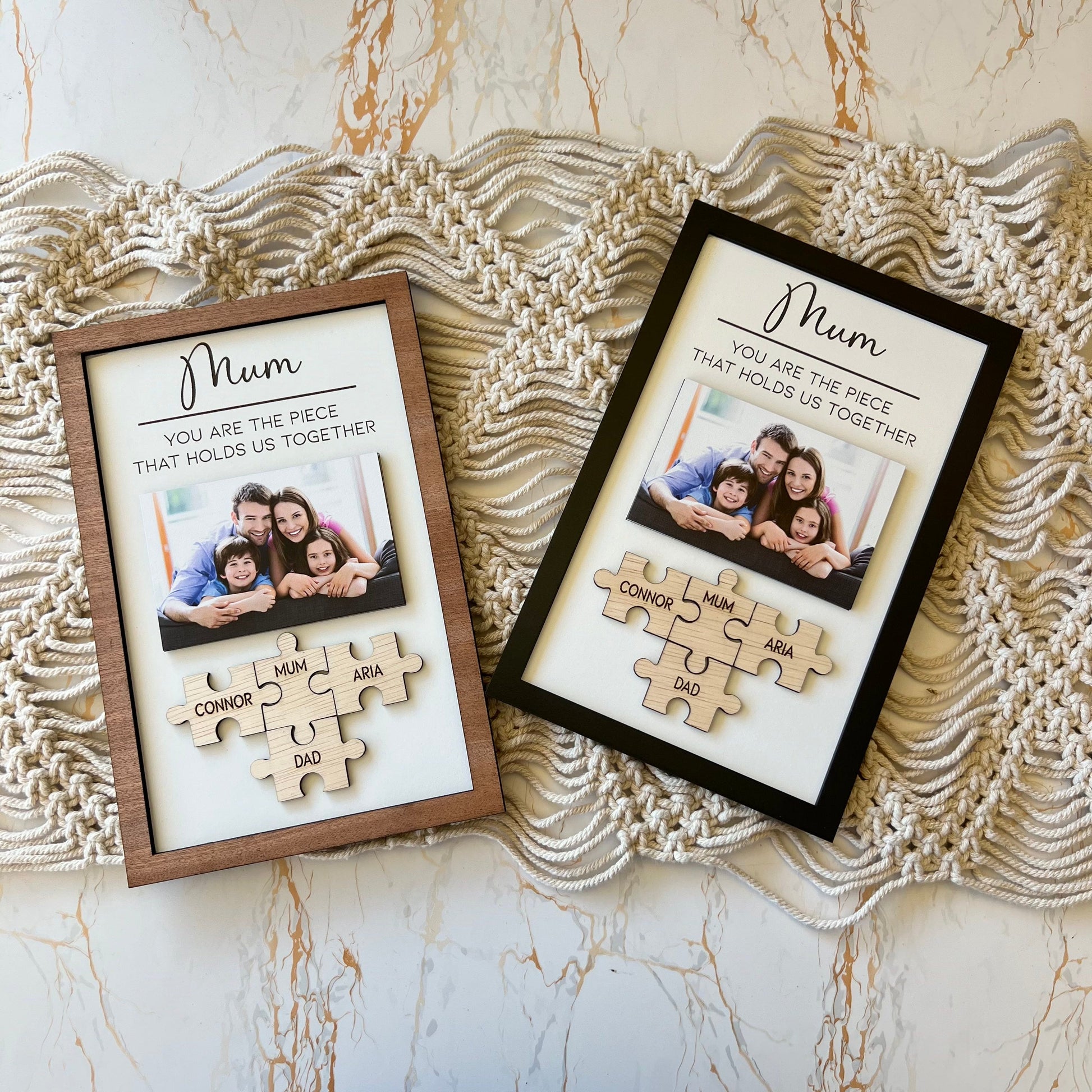 Personalised photo Mum frame Jigsaw wood frame mothers day gift