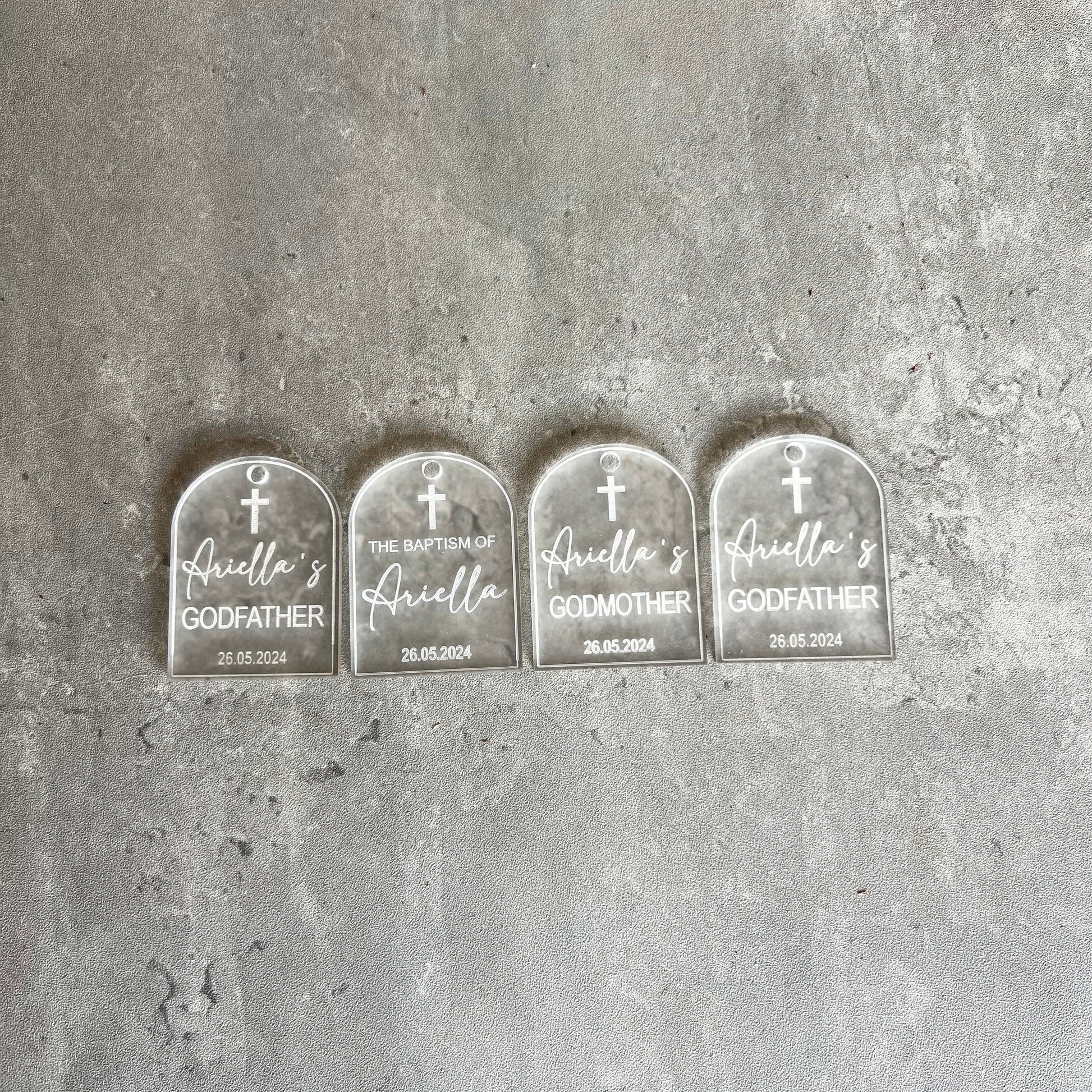 Acrylic Arch tags For favours | Baptism | Easter | Confirmation