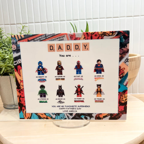 Superhero Dad Father's Day Plaque | Personalised | Gifts for Dad