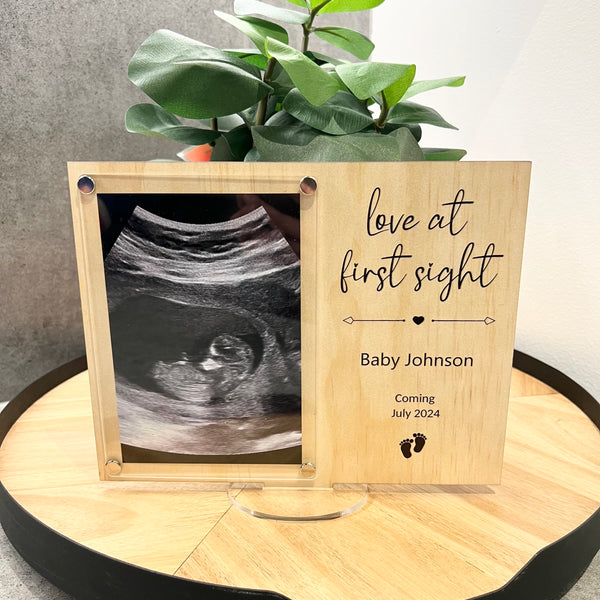 Baby Ultrasound announcement frame love at first sight