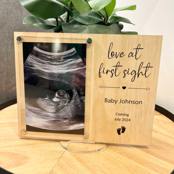 Baby Ultrasound announcement frame love at first sight