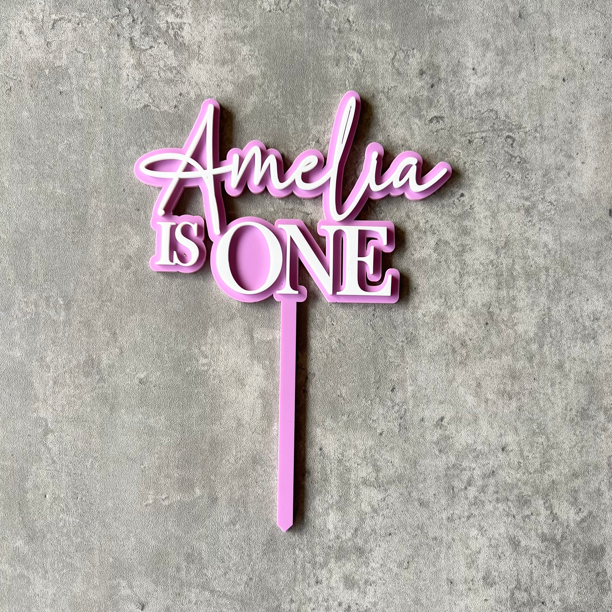 Double layer acrylic birthday cake topper