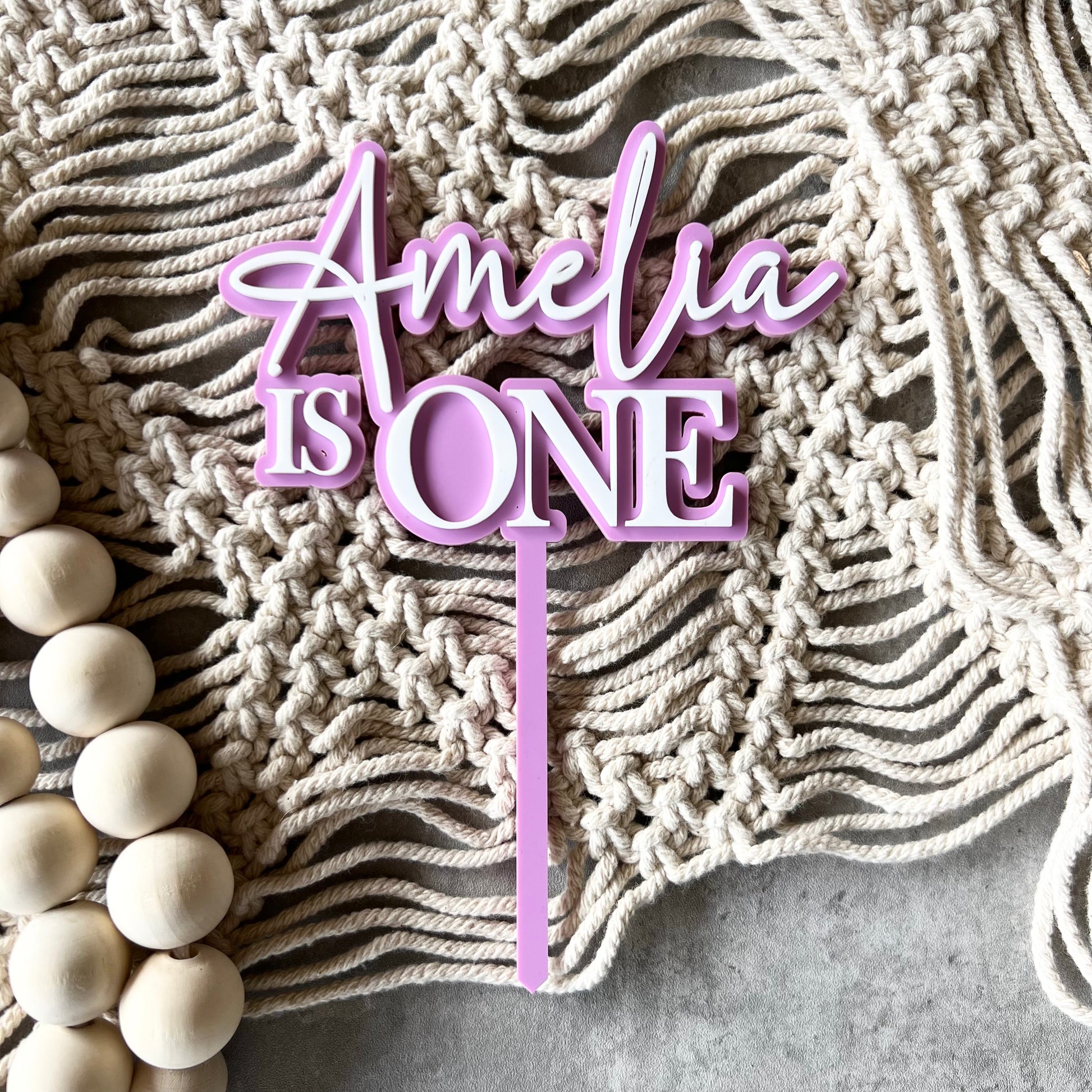 Double layer acrylic birthday cake topper
