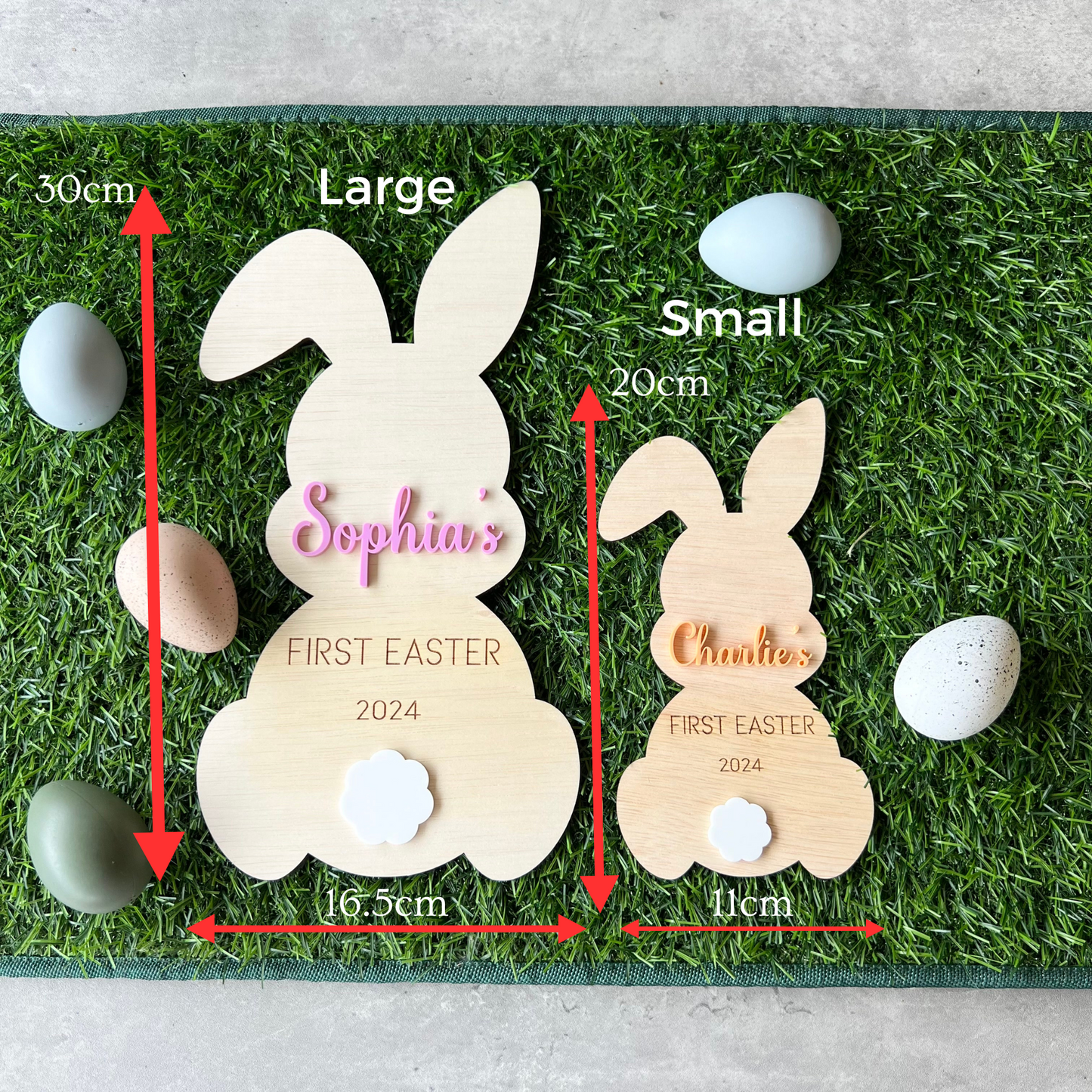 Personalised Easter Photo Prop Wood Engraved 3D Photo plaque Keepsake