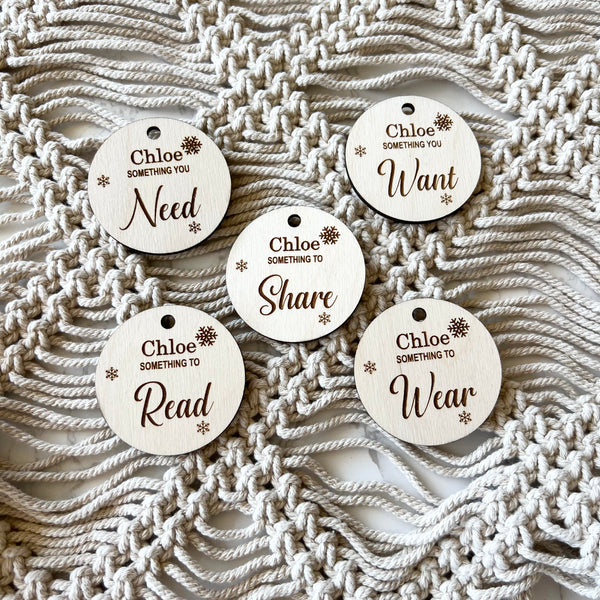 Personalised something gift tags wood | Something You Want, Need, Wear & Read Wooden Personalised Gift Tags