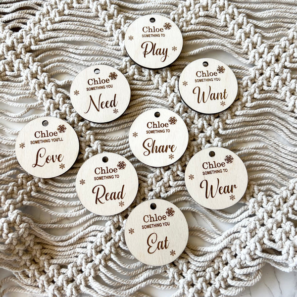 Personalised something gift tags wood | Something You Want, Need, Wear & Read Wooden Personalised Gift Tags