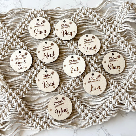 Personalised something gift tags wood | Something You Want, Need, Wear & Read Wooden Personalised Gift Tags