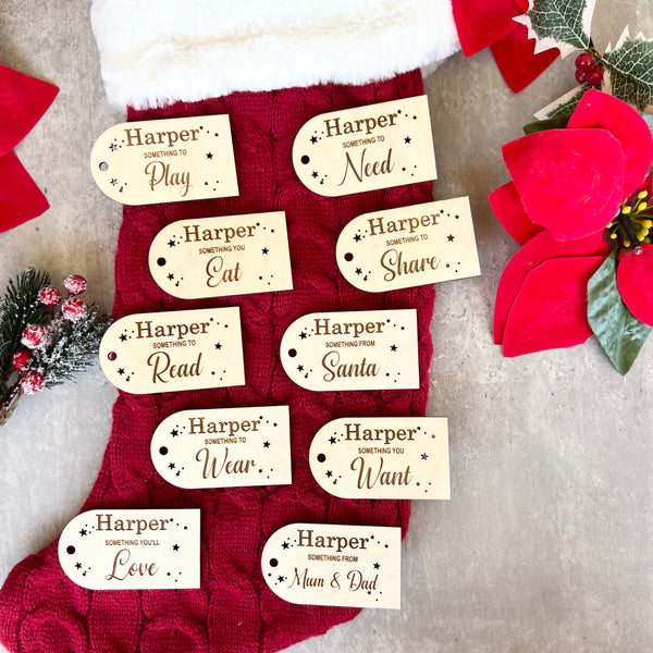 Personalised something gift tags wood | Something You Want, Need, Wear & Read Wooden Personalised Gift Tags