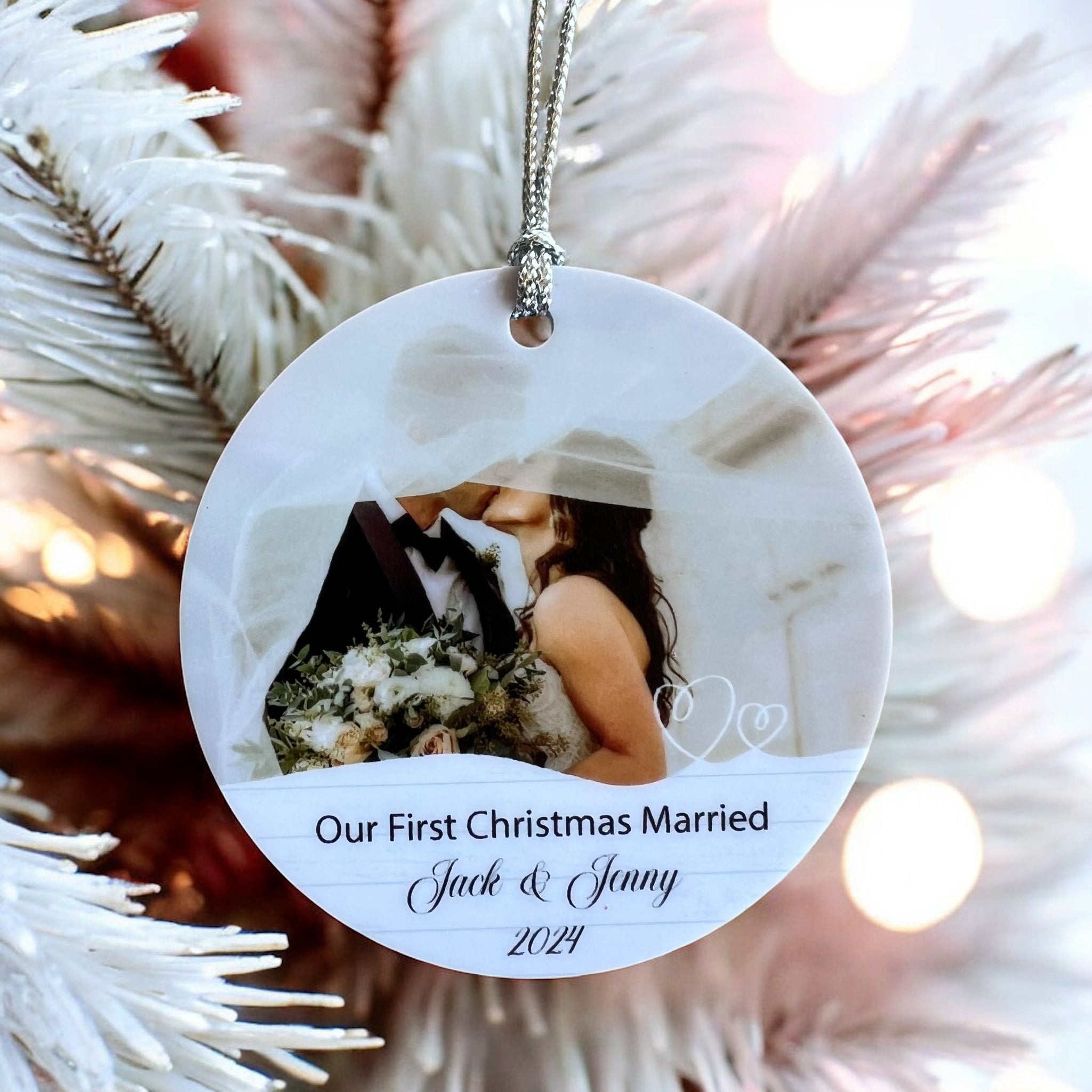 First Christmas as Mr and Mrs Ornament Personalised | Our First Christmas Married Photo Ornament Keepsake | Gifts fir newlyweds | 