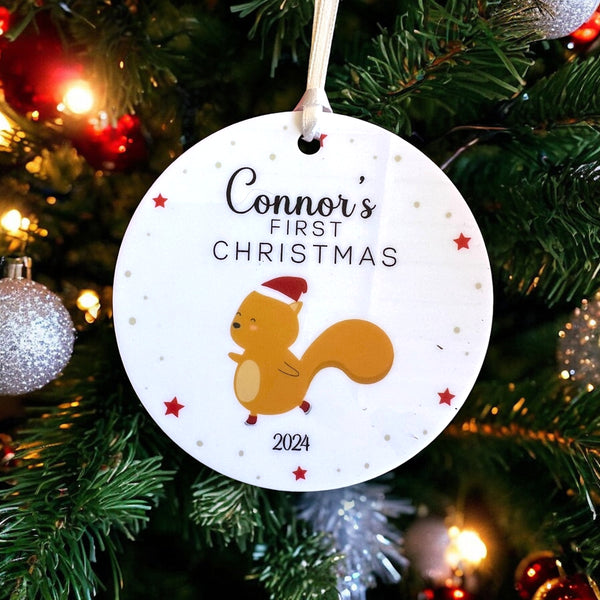 First Christmas Personalised White acrylic ornament