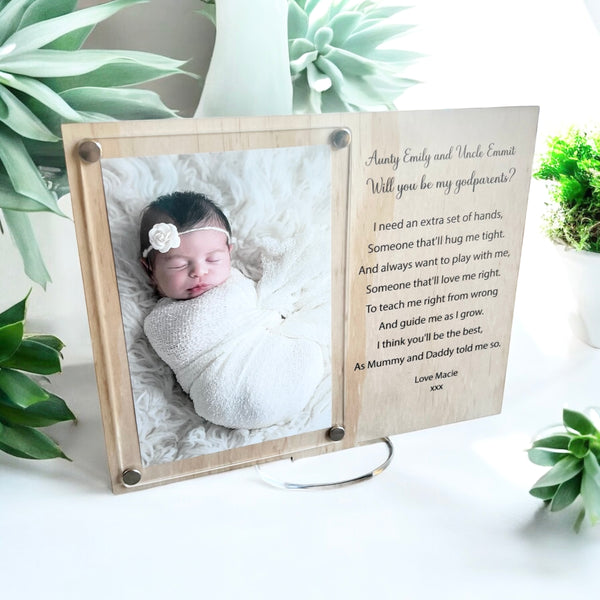 Will you be my godfather? 
frame
godmother proposal
godfather proposal
godparents proposal