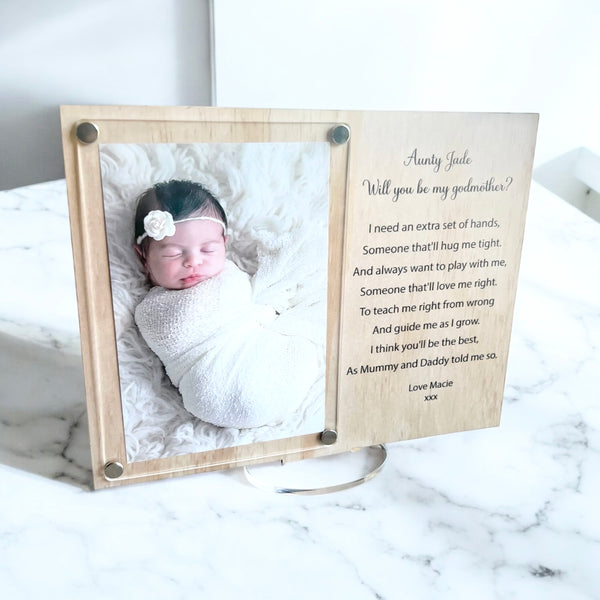 Will you be my godfather? 
frame
godmother proposal
godfather proposal
godparents proposal