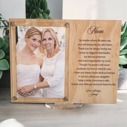 gift from bride, 
from bride, 
mum photo frame,
 mum picture frame,
 mother of bride, 
wedding gift frame, 
mum wedding gift, 
gift for mum