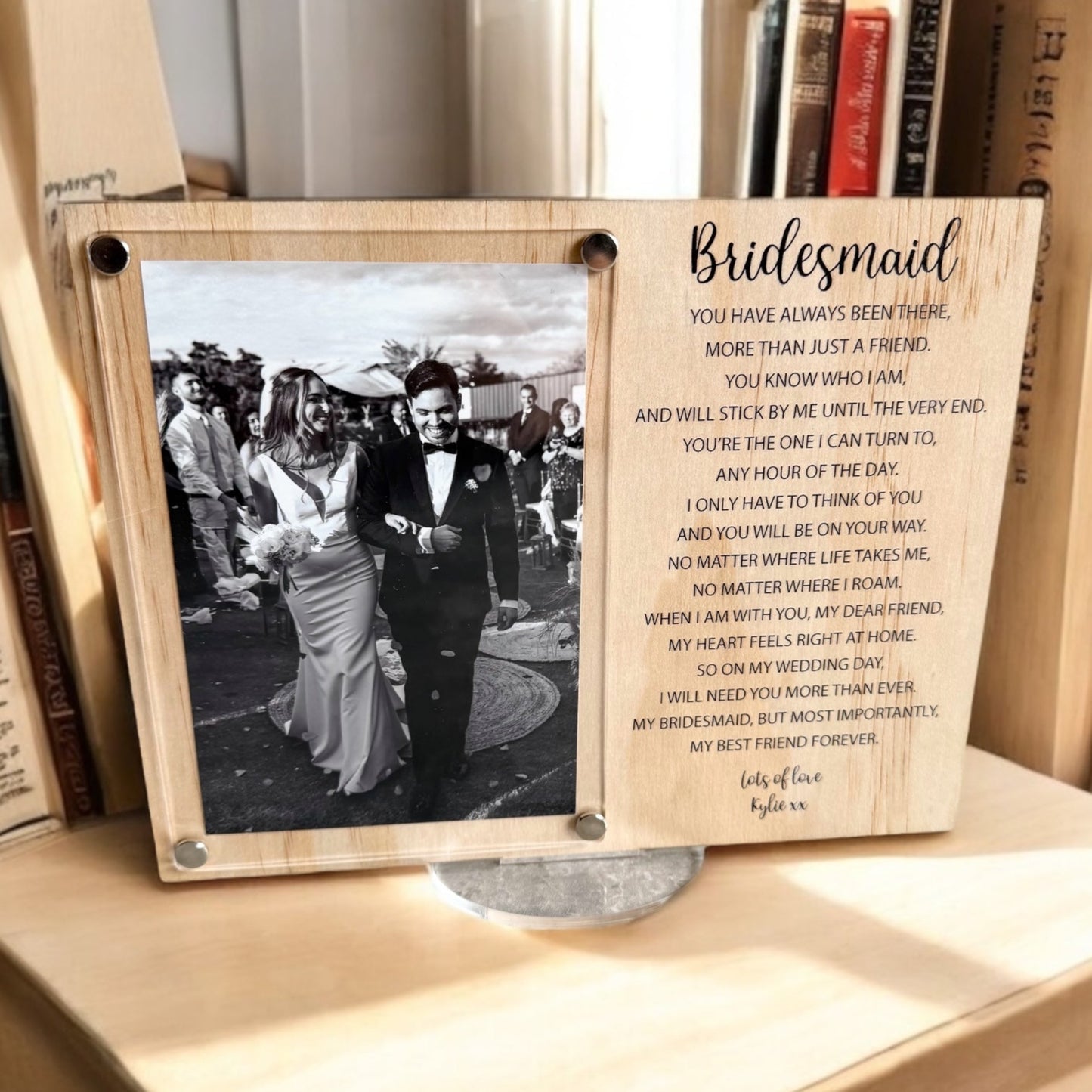 Bridesmaid Gift | Wood Personalised Gift frame | Wedding