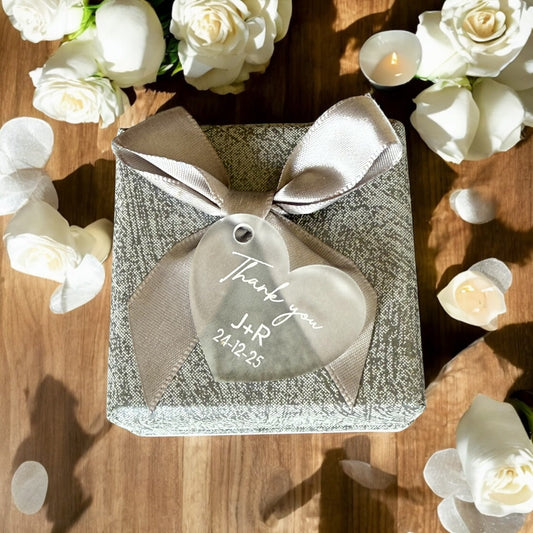 Personalised acrylic favour tags heart | Custom Favour tags | Wedding | Thank you Favour tags | Wedding Mirror gift tags | Party Favour Gifts tags (Copy)