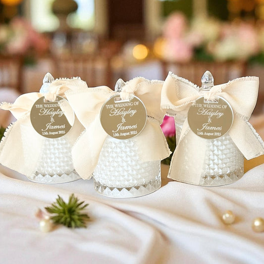 Personalised round Acrylic Tag Wedding tags