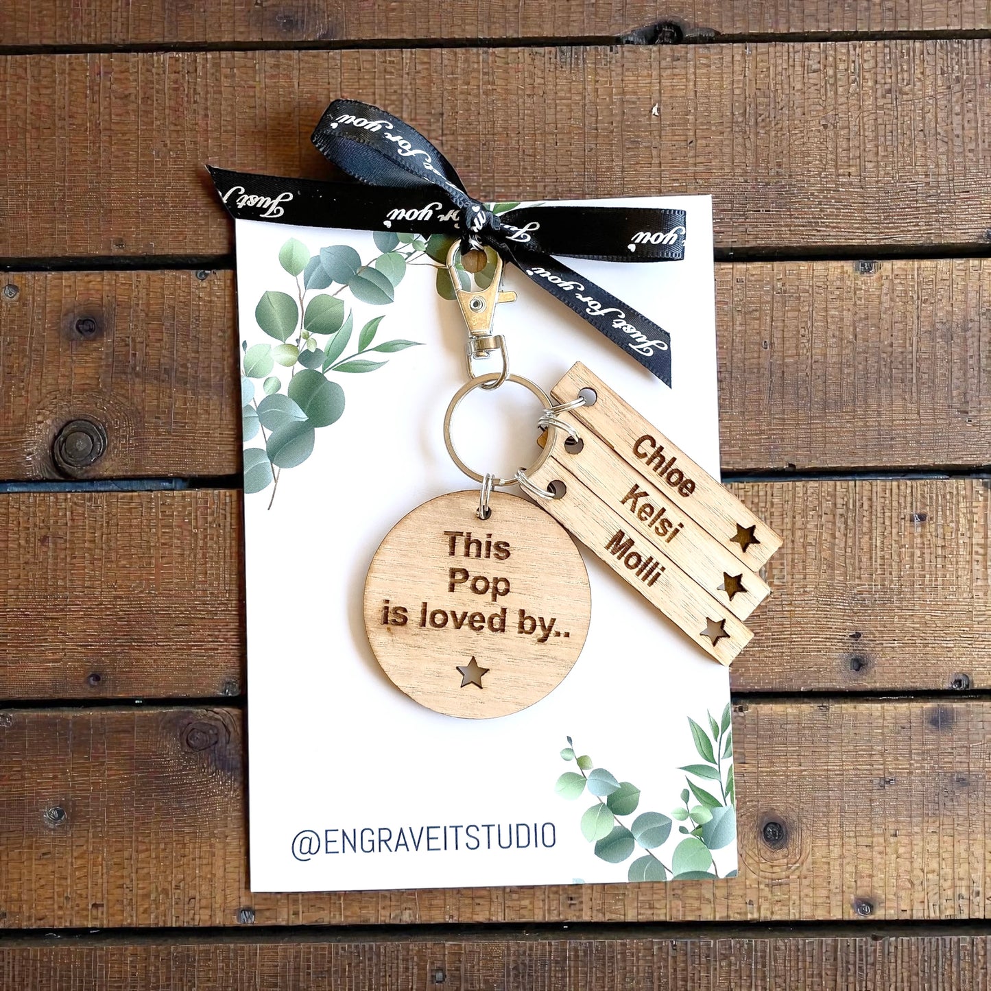 Personalised This Daddy is loved by.. key ring